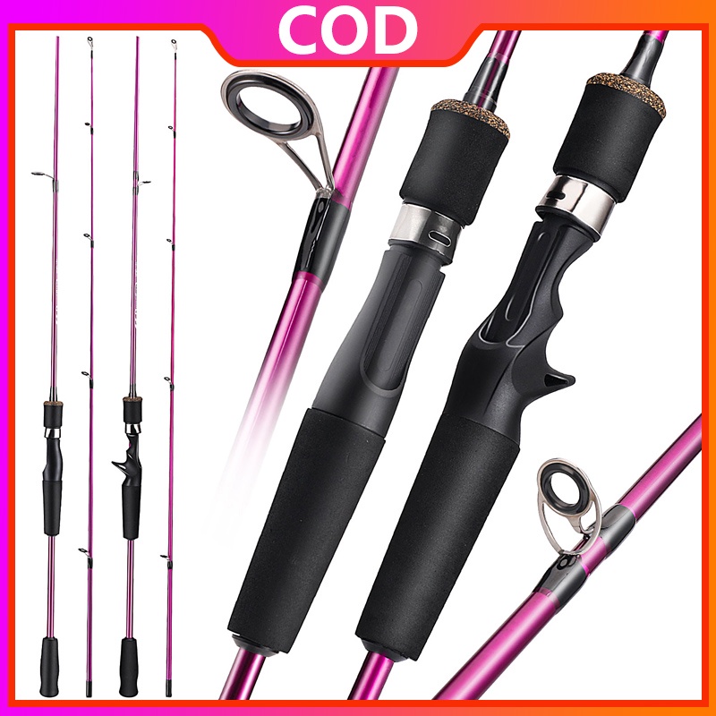 Sougayilang Fishing Rod 1.8-2.1m Spinning/Casting Fishing Rod M Power With Carbon Rod Body 2 Sections Rod Joran Pancing