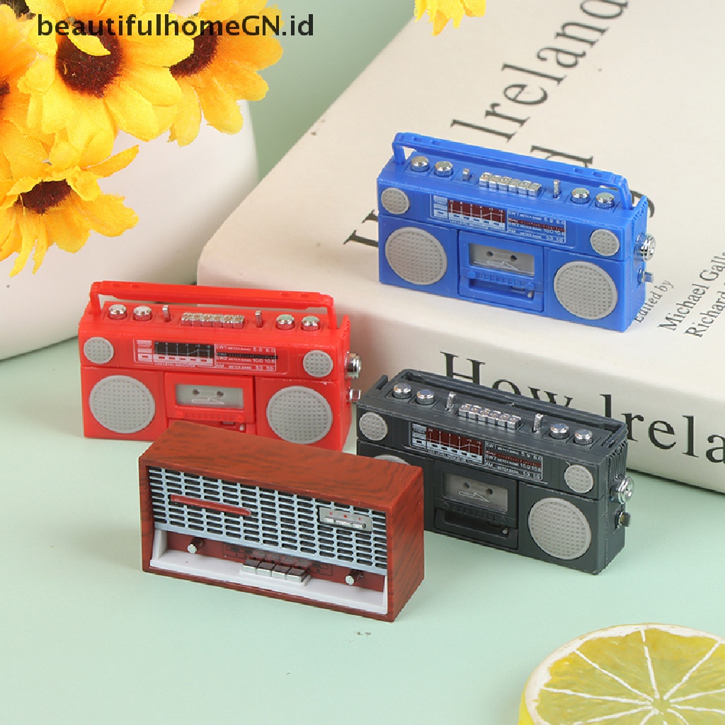 {Cantik} 1: 12rumah Boneka Miniatur Radio Model Recorder Player Mainan Boneka Furniture Decor~