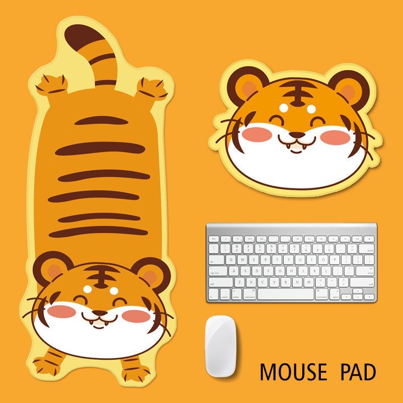 Cute Tiger Family Mouse Pad Alas Mouse Harimau Lucu Kartun Hewan Mouse Pad Oversized Mouse Pad