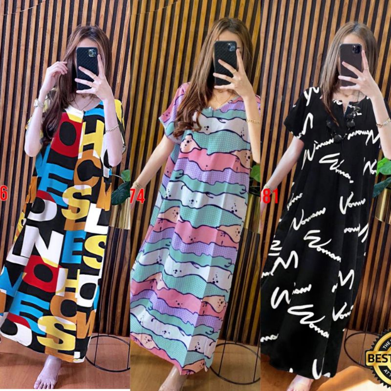 Pakaian Wanita Longdres Bahan Rayon Adem Halus