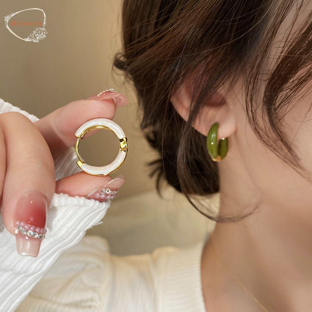 Mxbeauty Gaya Korea Hoop Earrings Hadiah Pesta Lingkaran Indah Paduan Sederhana Hoop Ear Buckle