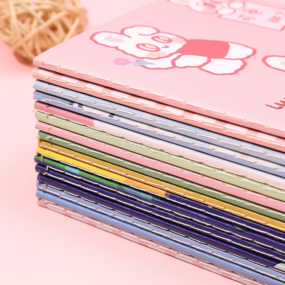 Anak-anak Kartun Kawaii Buku Tulis Notebook/Bunga Dicetak Ultra-Tipis Persegi Portabel Siswa Buku Pekerjaan Rumah