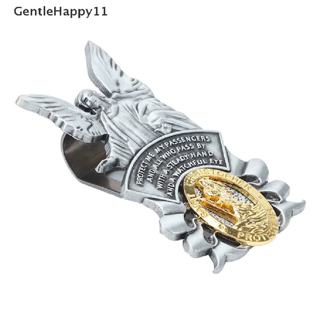 Gentlehappy St Christopher Medali Mobil Saint Christopher Visor Clip Guardian Angel Visor id