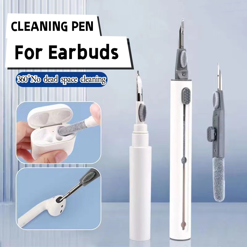 360°Pena Pembersih Pintar Untuk Earphone Earbud Alat Pembersih Earpod Cleaner Earpod Cleaning Kit / Multi Cleaning Pen 3in1 Earphone Cleaner Pembersih Headset Pembersih Aksesoris Handphone / Alat Pembersih Case Earphone Bluetooth Untuk Airpods Pro 1 2 Pro