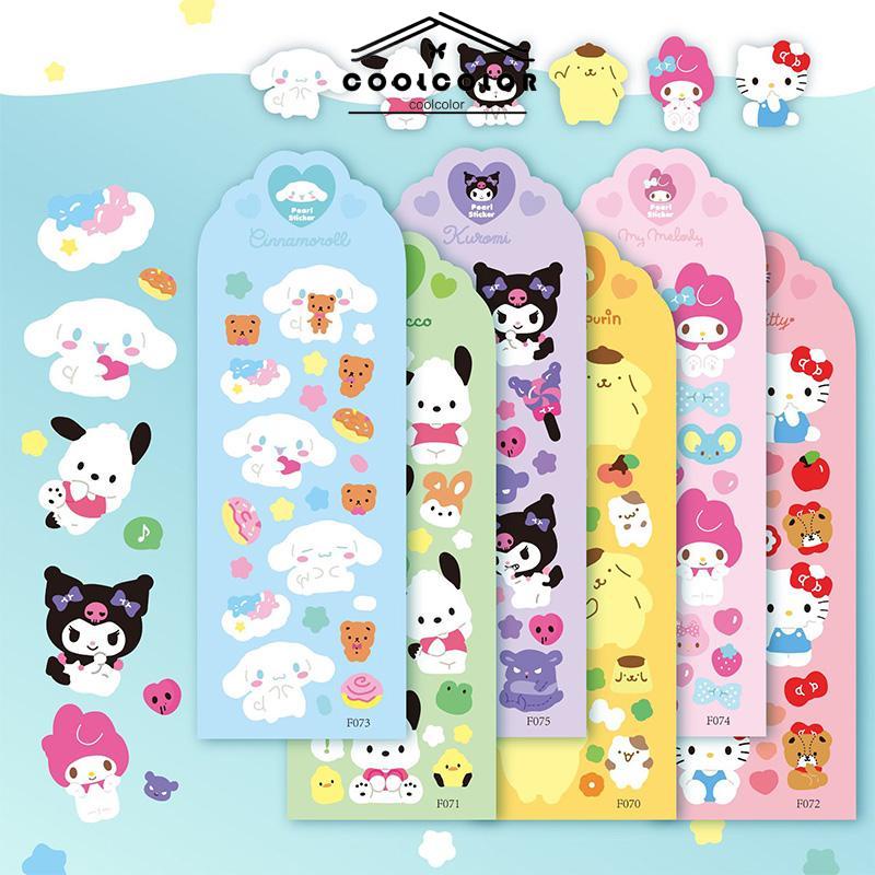 COD❤️Stiker Kuromi Kartun Cinnamoroll Melody Kuromi Pochacco Dog Shiny Sticker Dekorasi- cl