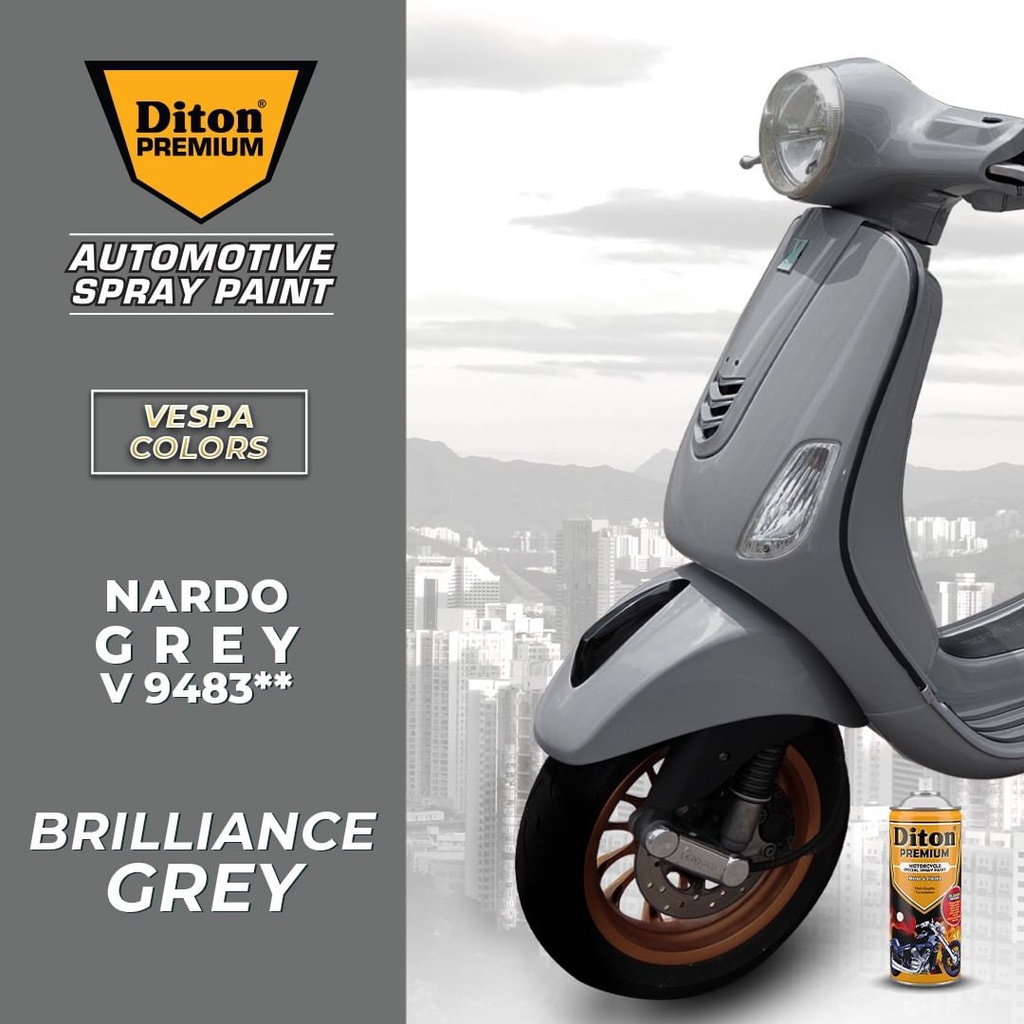 VESPA COLORS DITON Premium Pilok Pilox Cat Semprot Warna VESPA - V 9483** Nardo Grey (400cc)