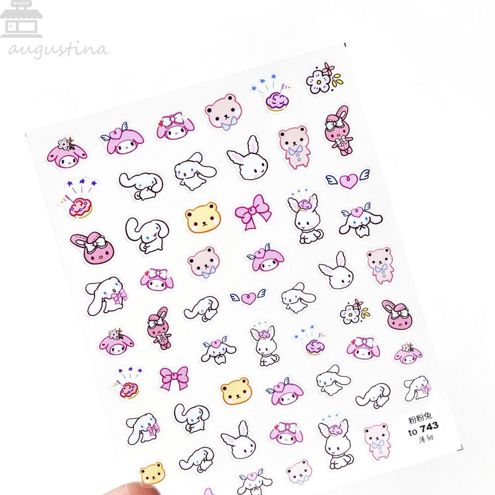 Agustina Kartun Stiker Kuku Gadis Lucu Cinnamoroll Anjing DIY Nail Decals