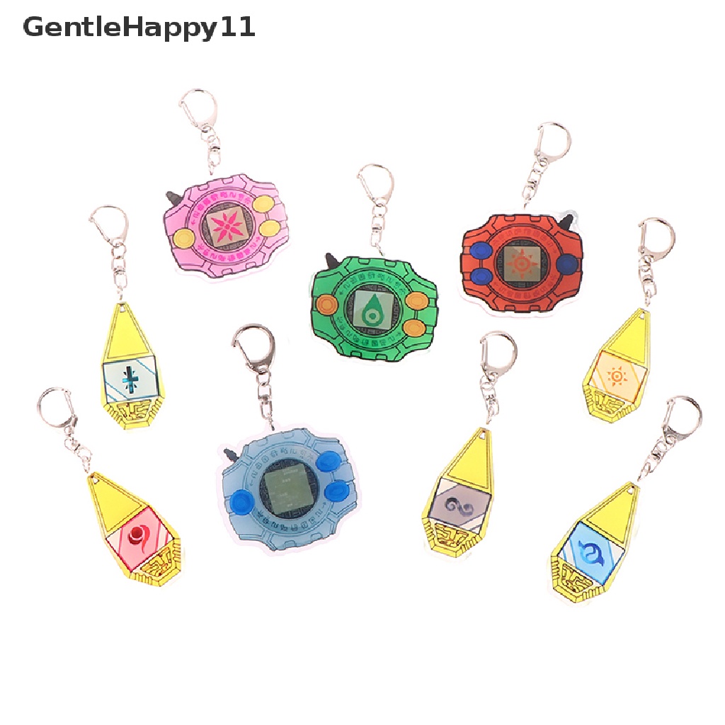 Gentlehappy Digimon Adventure Digivice Anime Liontin Figure Gantungan Kunci Keyring Koleksi Mainan id