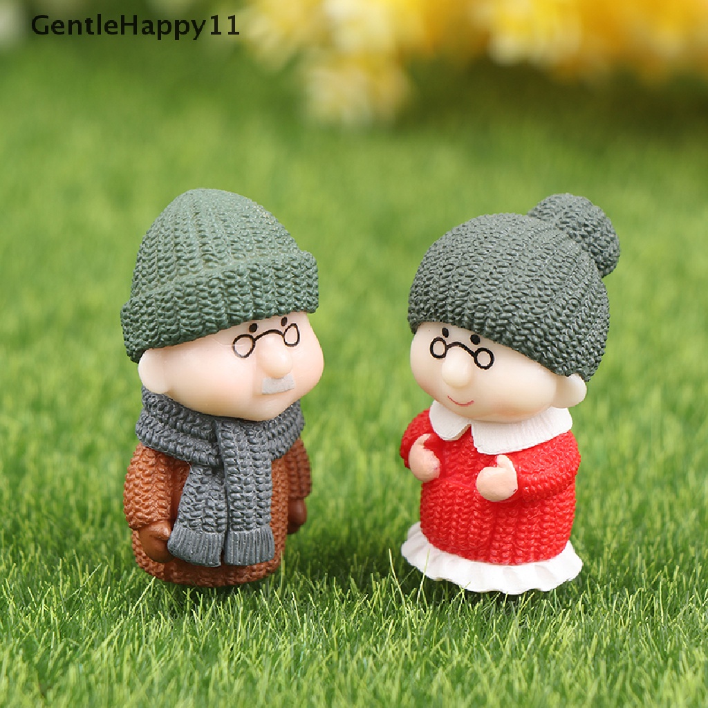 Gentlehappy Mini Couple Figure Nenek Kakek Sweety Lovers Pasangan Ornamen Untuk Peri Gard id