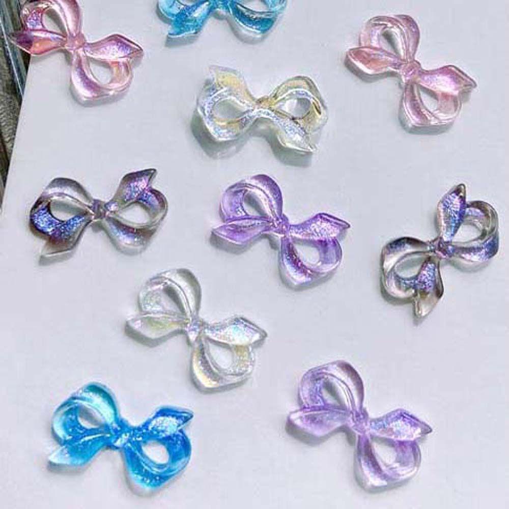 AUGUSTINA Augustina Bow Nail Dekorasi Resin Korea Nail Charms Ikatan Simpul Manikur Aksesoris Hiasan Kuku Nail Jewelry