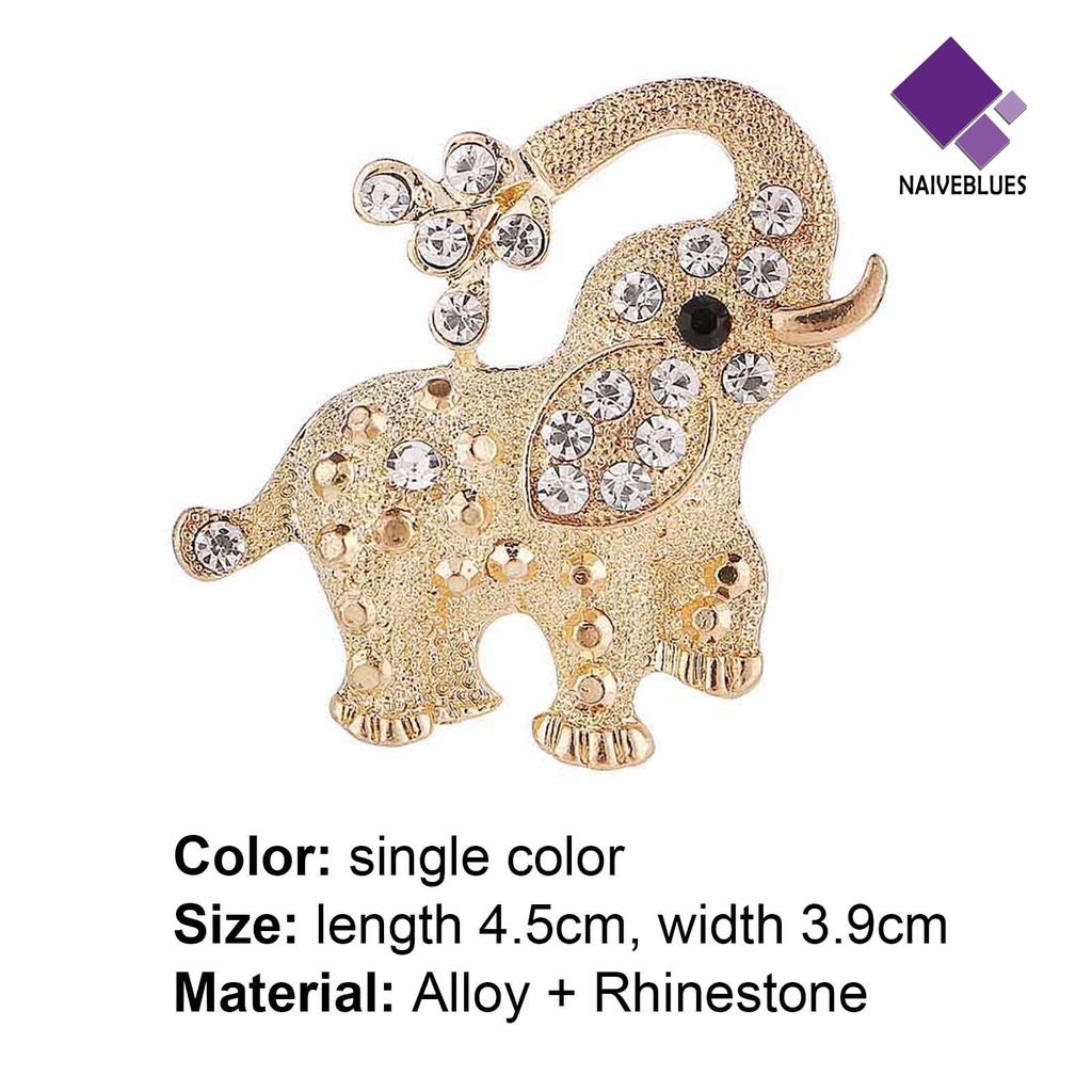 &lt; Naiveblues &gt; Pin Bros Bentuk Gajah Lencana Syal Bahan Alloy Ramah Lingkungan Untuk Hadiah