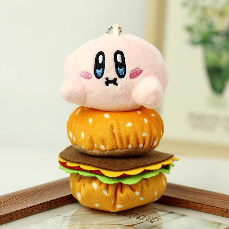 Lucu Kartun French Fries Plush Doll Hamburger Liontin Gadis Jantung Hiasan Gantungan Kunci