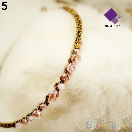 &lt; Naiveblues &gt; Fashion Wanita Berlian Imitasi Tidak Teratur Bando Jepit Rambut Hair Decor