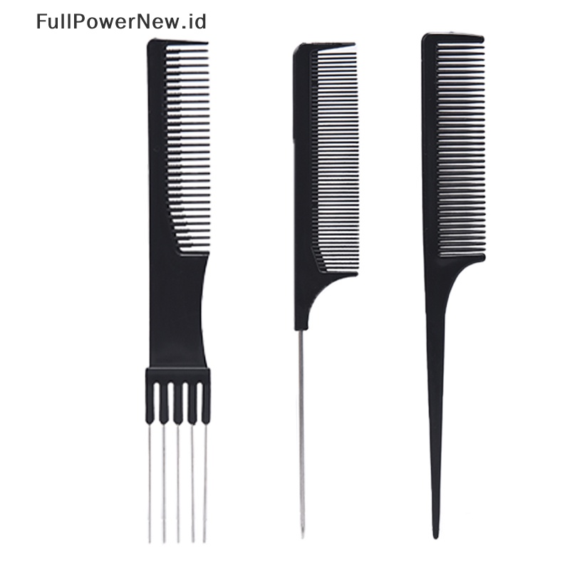 Power 10Pcs Styling Rambut Sisir Hitam Set Salon Profesional Anti-Statis Barbers Combs ID
