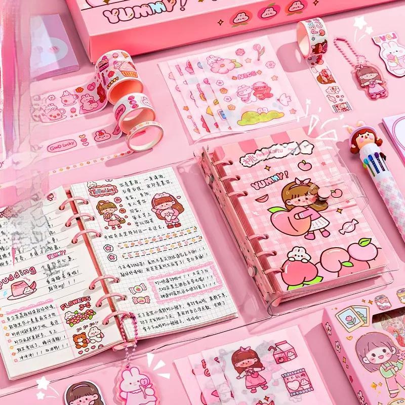 【COD】200 lembar stiker akun tangan PET pola kartun bahan dekorasi kartu lengket super lucu stiker akun tangan tahan air mulus