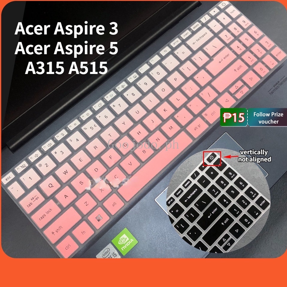 ASPIRE Cover Keyboard Acer Terbaru Acer Aspire3 A315 A315-59 A315-24P A515-57 Aspire5 A515 Aspire5 15.6 ''Pelindung Keyboard Silikon Lembut N22C6 N23C3 2022 S50-54