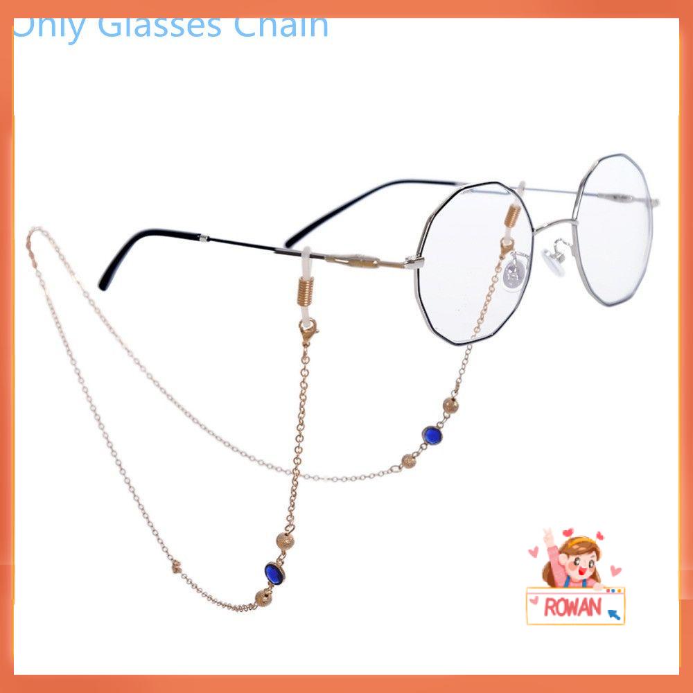 R-flower Glasses Chain Sweet Glass Bead Metal Eye wear Aksesoris