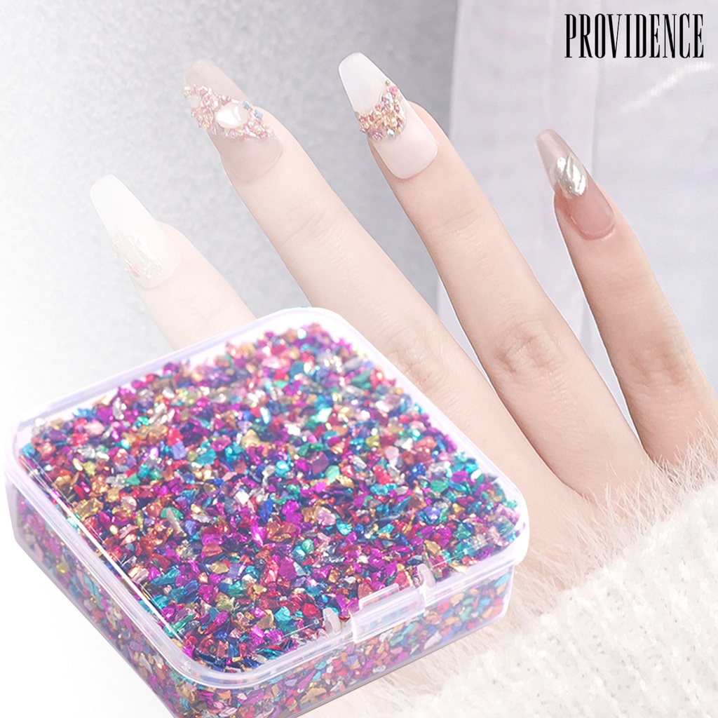 Providence 1kotak Dekorasi Kuku Bentuk Tidak Teratur Warna Cerah Efek Visual Mengkilap Berkilau Aplikasi Lebar Kaca Hias 3D Bersinar Manicures Dekorasi Perlengkapan Kuku