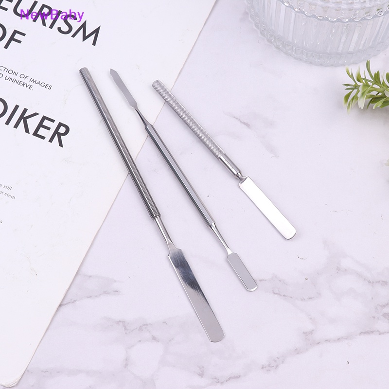 Newbaby Spatula Toner Makeup Stainless Steel Mixing Stick Foundation Alat Pengaduk Krim ID