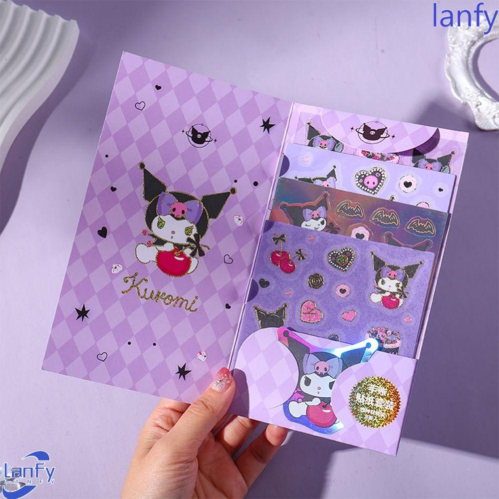 Lanfy Album Stiker Hias Lucu 8lembar Scrapbooking Siswa Melody Alat Tulis DIY PET Sticker