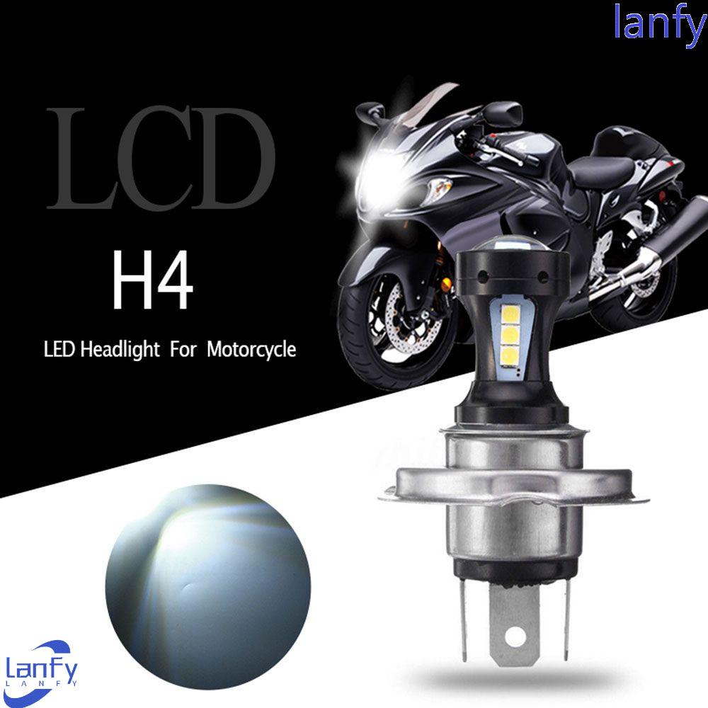 Lanfy Aksesoris Lampu Motor Putih H4 3030 18LED DRL Fog Light