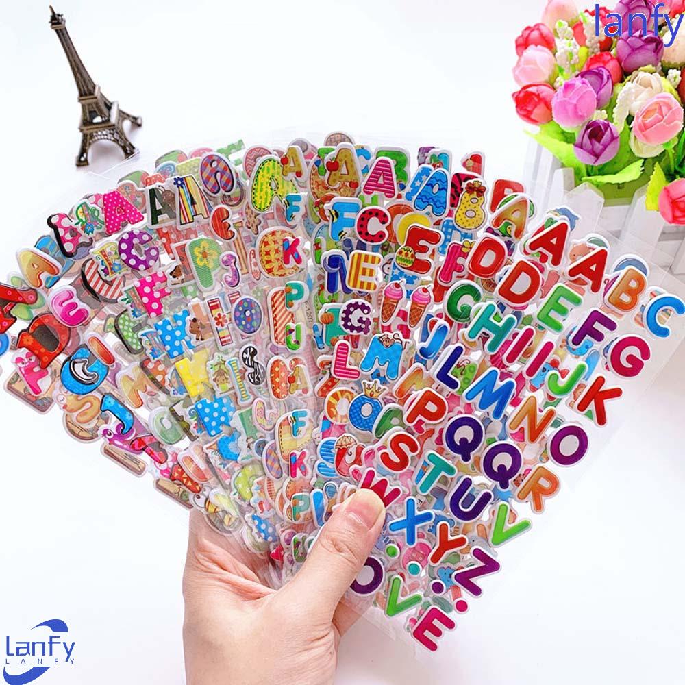 Lanfy Stiker Gelembung Hadiah Ulang Tahun Kado Untuk Gadis Cowok Diary Stiker Nomor Stiker Hias Alat Tulis Stiker Alfabet Inggris Kartun Stiker