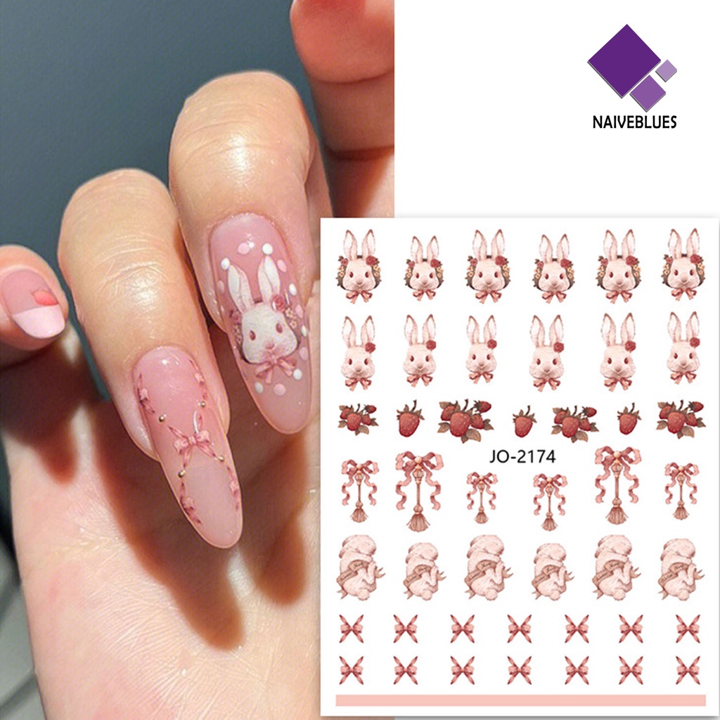 [naiveblues] Stiker Kuku Perekat Diri Tidak Luntur Tahan Jatuh Tahan Air Yang Dapat Dilepas Kuku Sangat Tipis Kembali Manicure Sticker