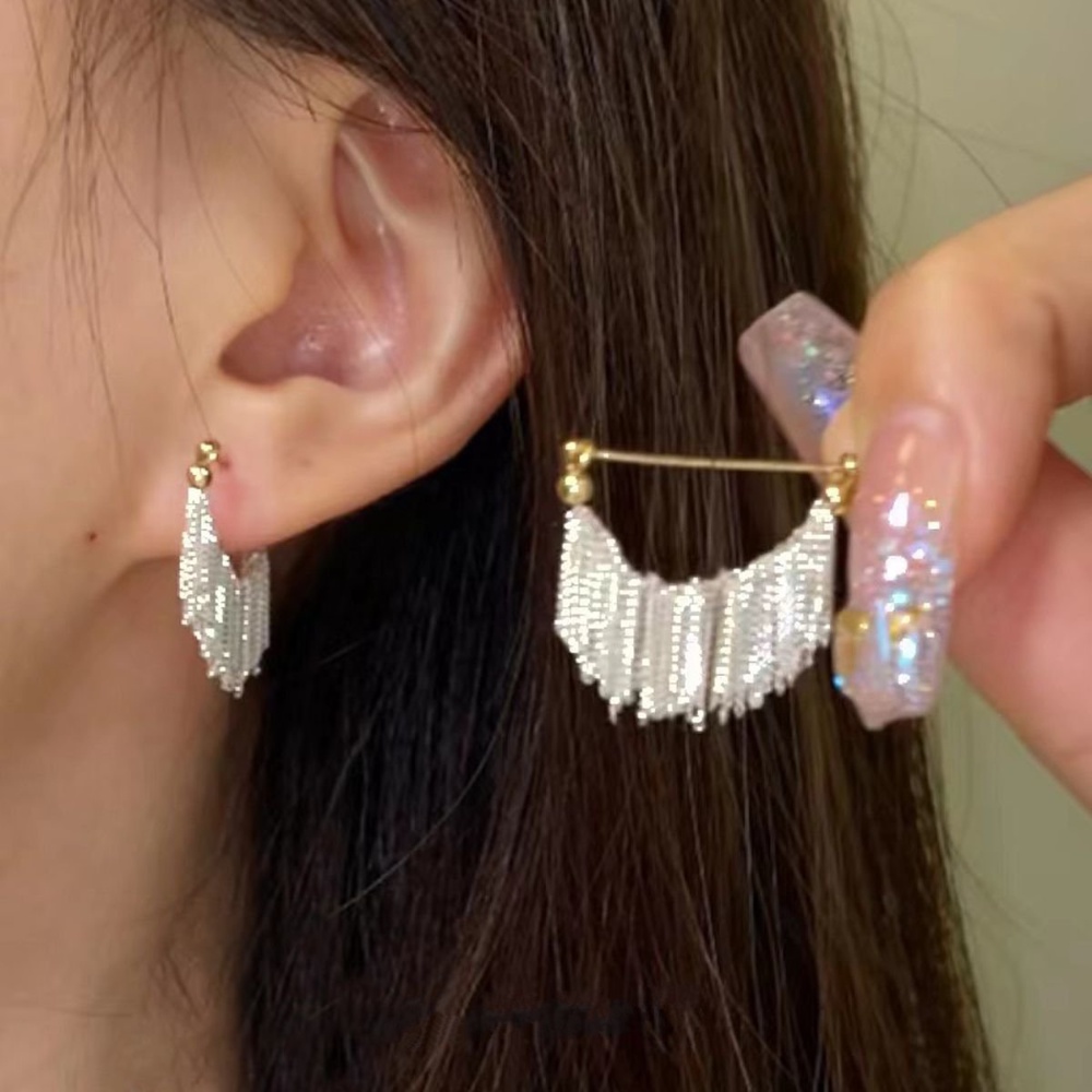 Deartiara Indah Rumbai Gaun Anting, Desain Kecil, Anting Rasa Tinggi, Gaya Elegan, Anting Selebriti, Perempuan