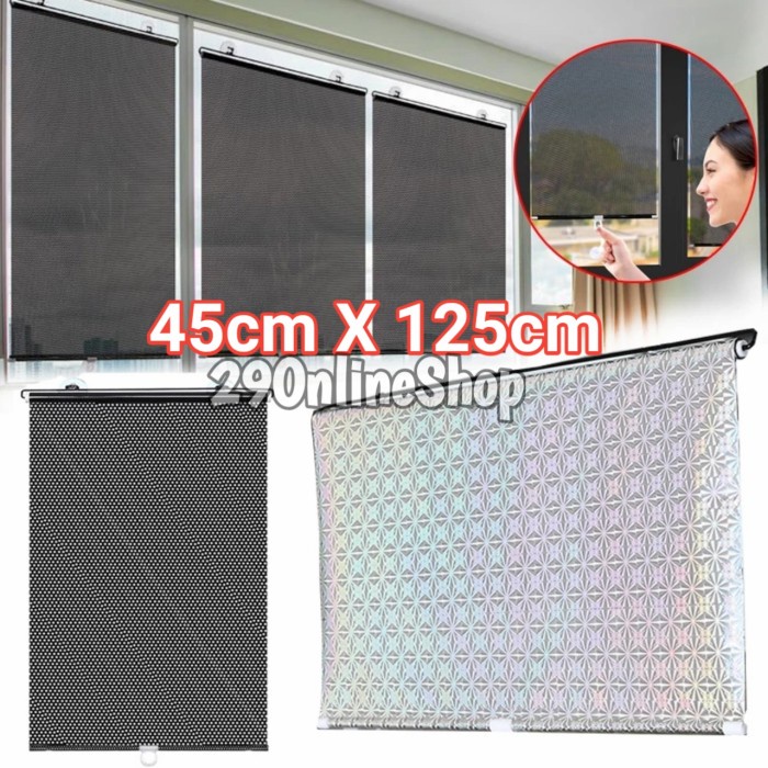 tirai gordyn gulung roll hordeng kaca film jendela gorden kantor rumah