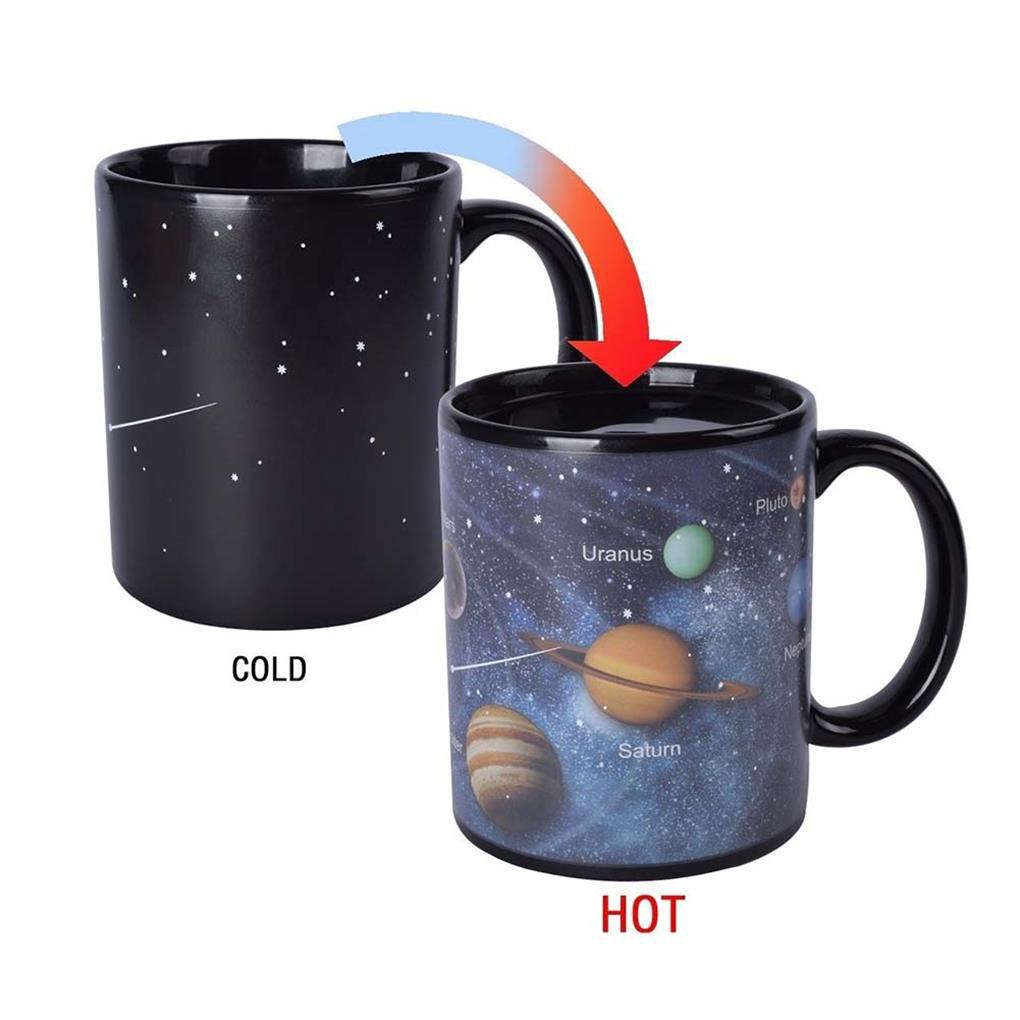 Starry Sky Mug Porcelain Berubah Warna The Solar System Mug Susu Kopi Mug Hadiah Ulang Tahun