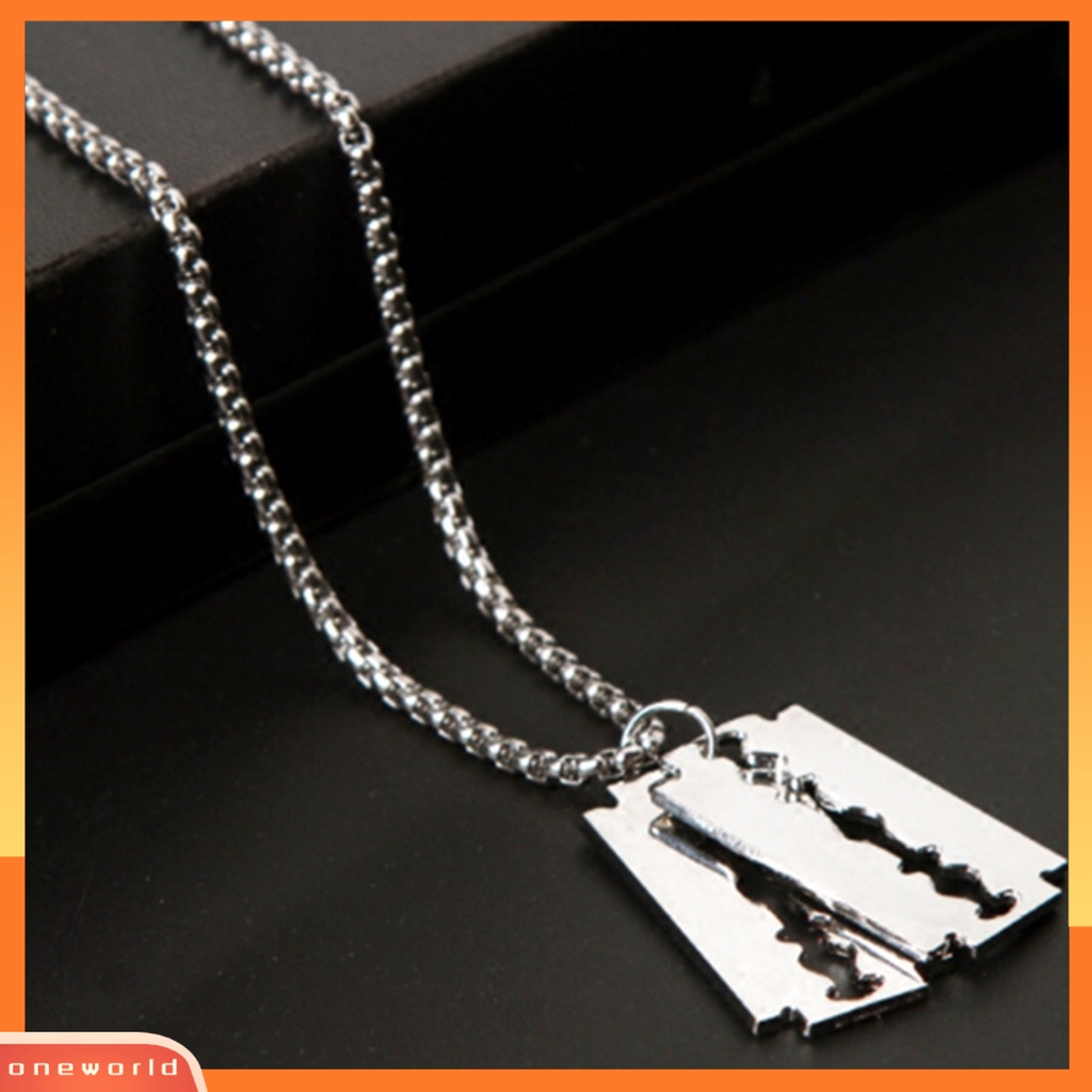 [EONE] Rantai Klavikula Pisau Liontin Kepribadian Geometris Electroplating Anti Karat Dekorasi Leher Hypoallergenic Fashion Warna Perak Liontin Kalung Untuk Pacaran