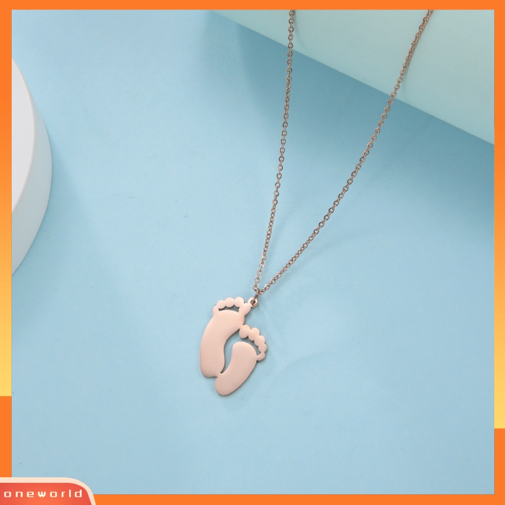 [EONE] Liontin Kalung Indah Geometris Liontin Finishing Terang Electroplating Tahan Luntur Dekorasi Hypoallergenic Bayi Kaki Liontin Kalung Perhiasan Aksesori