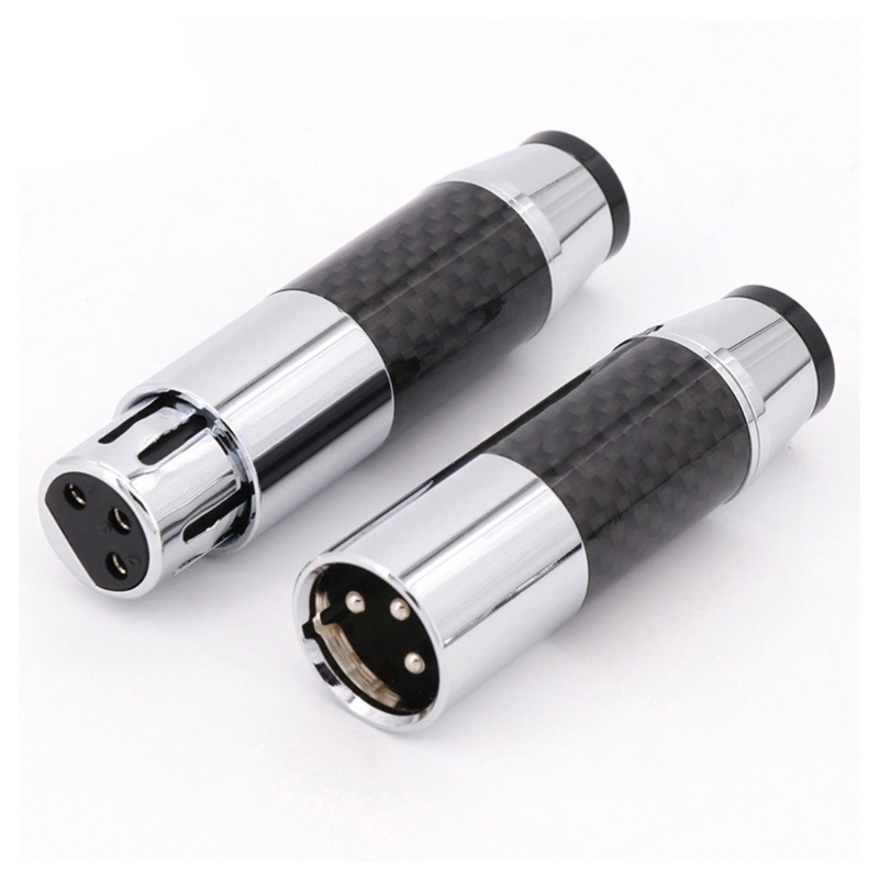 Vivi HiFi Adaptor XLR Male Female Colokan High-end Lapis Emas Atau Rhodium 3Pin XLR Konektor Rumah Serat Karbon