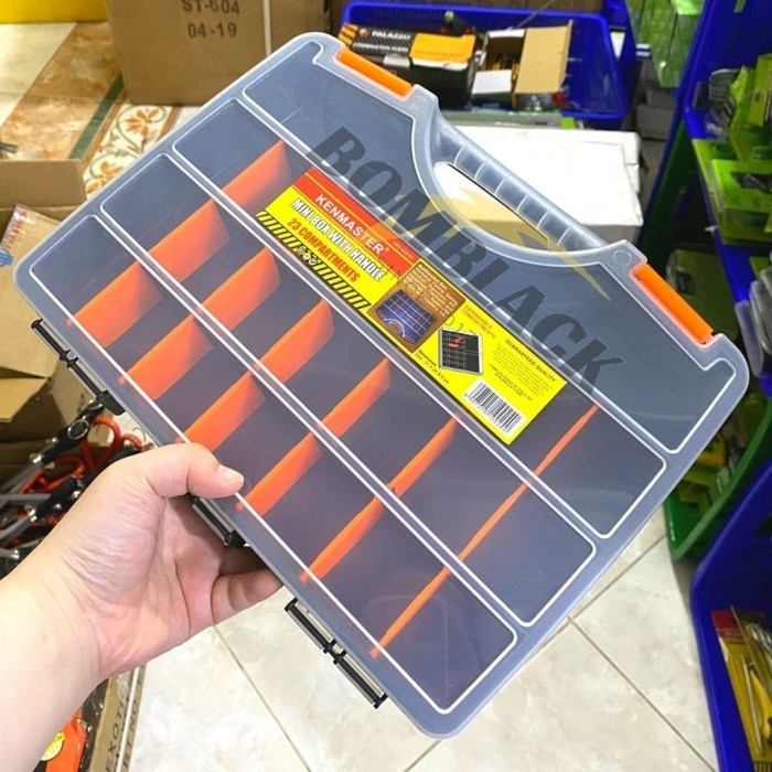 KENMASTER Mini Toolbox Sekat 23 Plastik Tempat Komponen Kotak Mur Baut TERMURAH