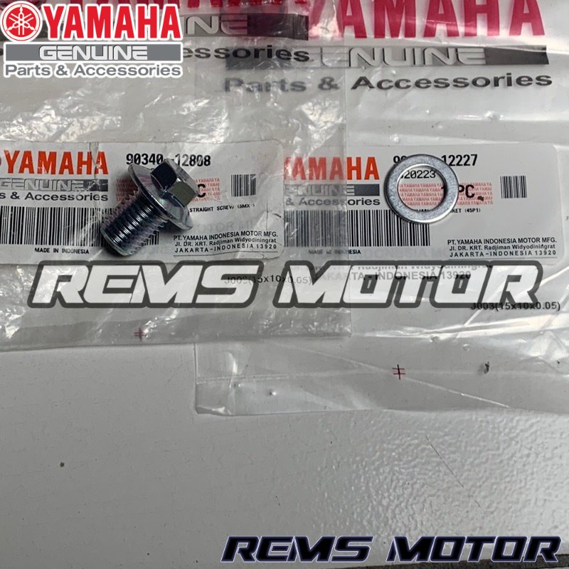 BAUT + RING PEMBUANGAN OLI MESIN NMAX AEROX LEXI ORIGINAL YAMAHA ORI YGP