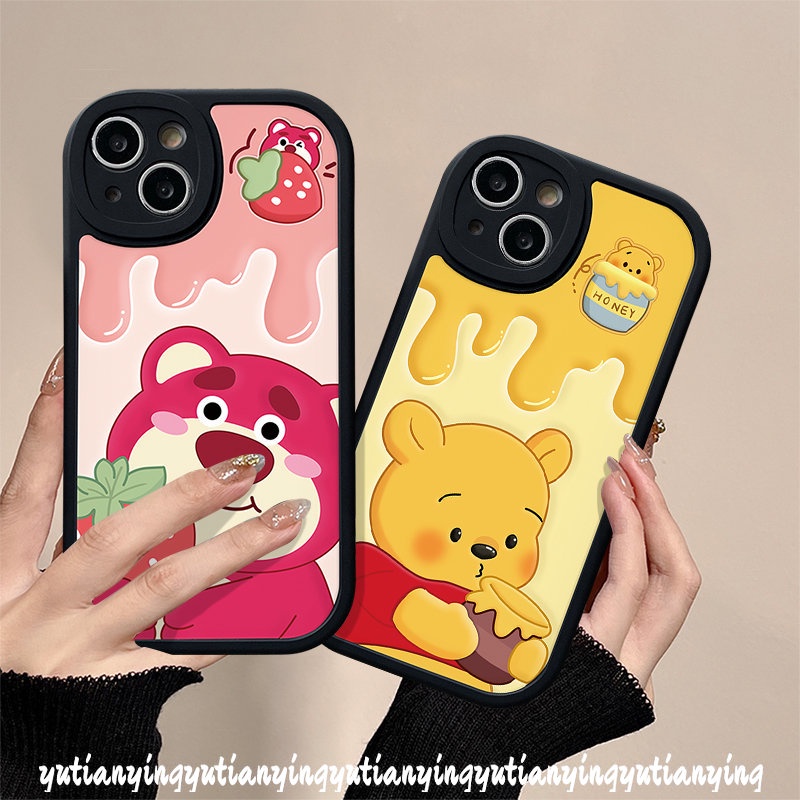 Cartoon Strawberry Bear Lotso Couple Case For Infinix Smart 6 5 Hot 10 11 9 Play Note 8 Hot 11s 10s 10T Hot 10 Lite Cute Winnie The Pooh Soft Shockporoof Tpu Case