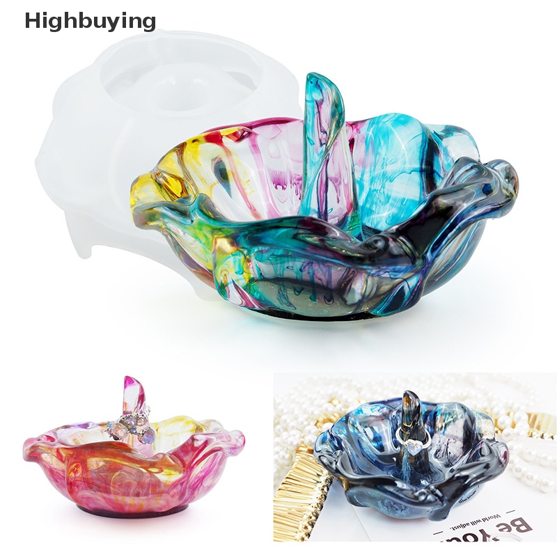 Hbid DIY Kristal Epoxy Resin Cetakan Mawar Tempat Cincin Cermin Cetakan Silikon Handmade Dekorasi Membuat Perhiasan Glory
