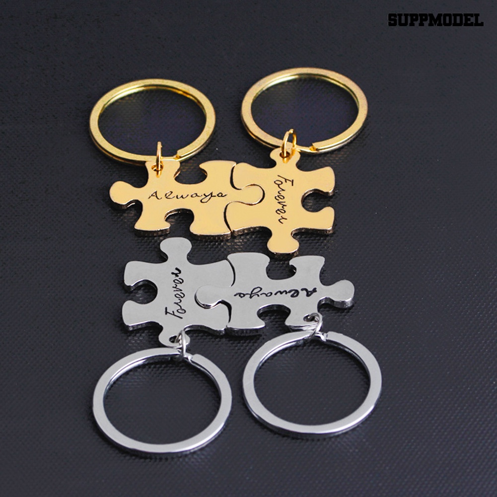 [SM Auto] 2Pcs Always Forever Jigsaw Piece Pasangan Pecinta Gantungan Kunci Holder Keychain Hadiah