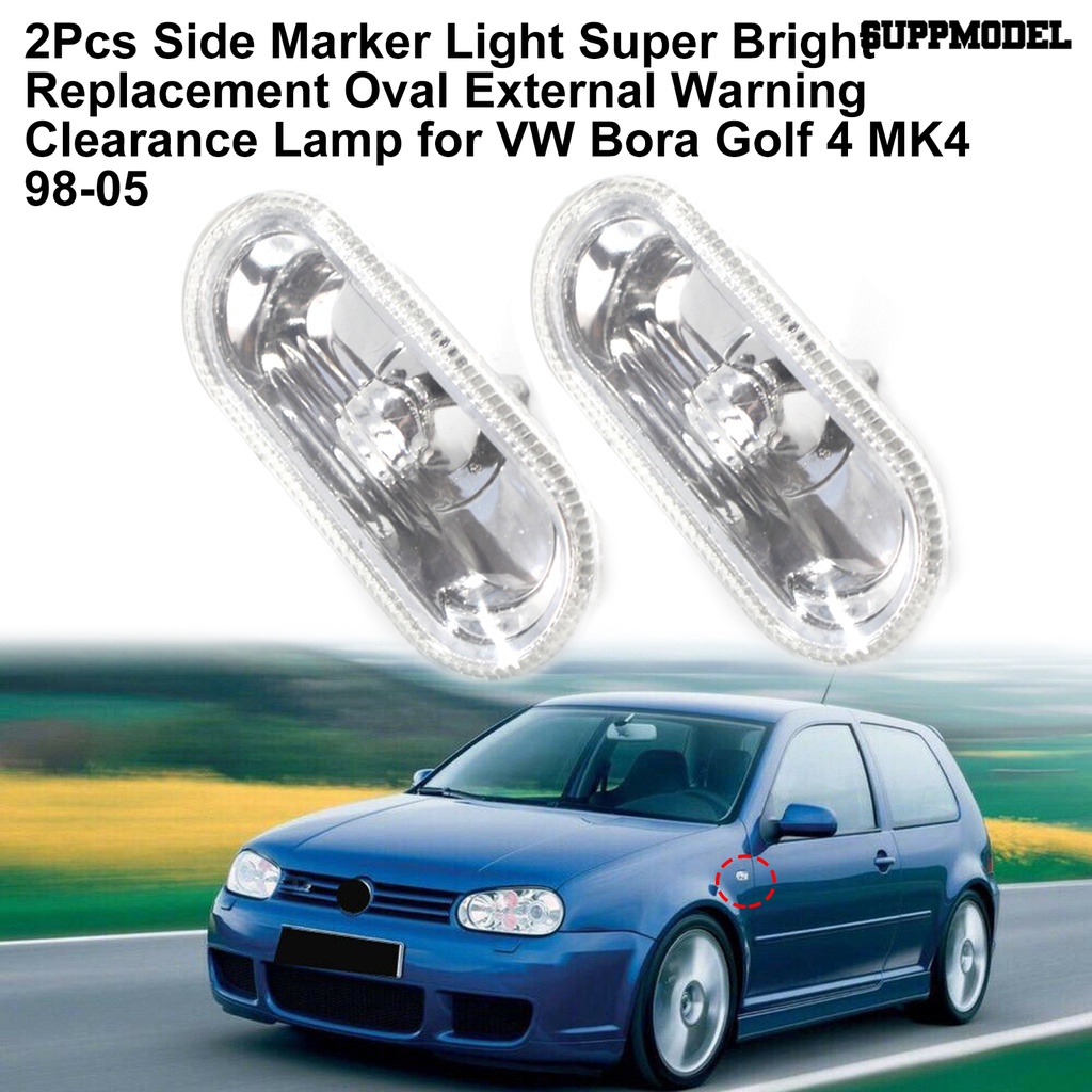 [SM Auto] 2Pcs Side Marker Light Housing Aksesori Pengganti Oval Peringatan Eksternal Clearance Lamp Bezel 1J0949117 Untuk VW Bora Golf 4 MK4 98-05