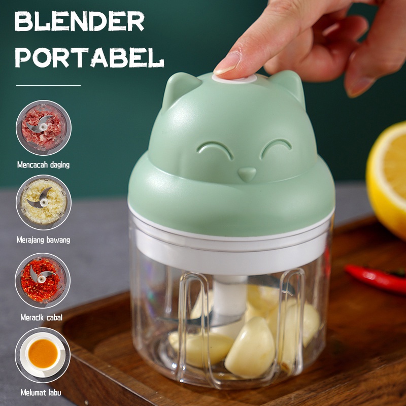 250ML Blender Kapsule Portable Penggiling Daging Bumbu Mini Chopper Cutter Elektrik Grinder Baby Food Processor