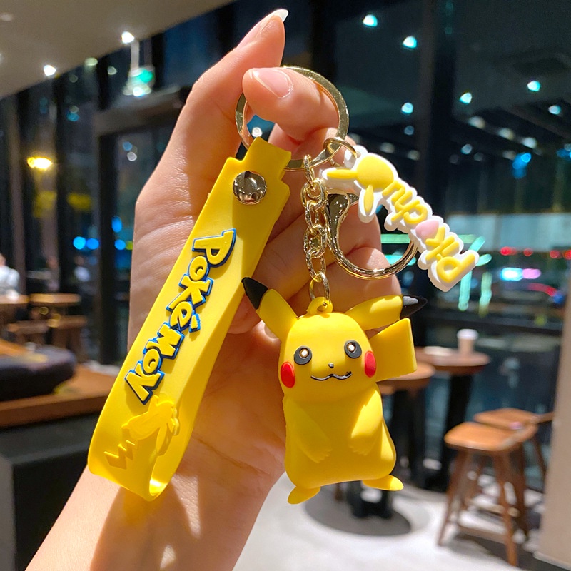 Kartun Anime Hadiah Lucu 3D Pokem Hewan Anti-lost Tali Universal Gantungan Kunci Mobil Rumah Gantungan Kunci Untuk Tas Telepon Case Bluetooth Earphone Cover