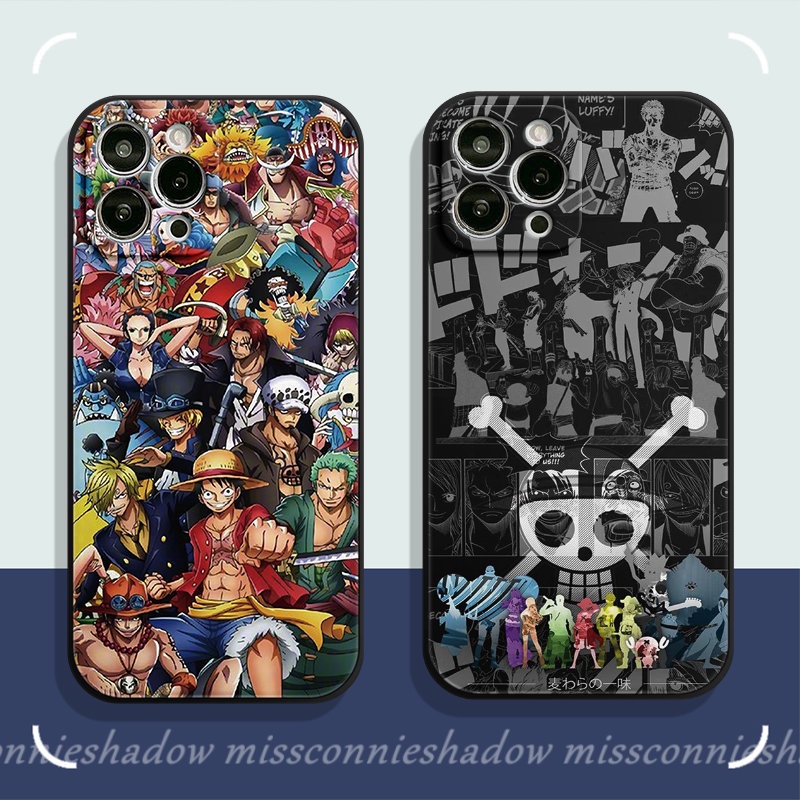 Case Untuk Infinix Hot12 9 10 11 Play Smart 4 5 6 Plus Hot 11 20 20s 8 11s 9 12i 10t 10s 10Lite 12pro Note8 11 12 G96 12 2023 Anime Kartun Trendi One Piece Lurus Tepi Sarung