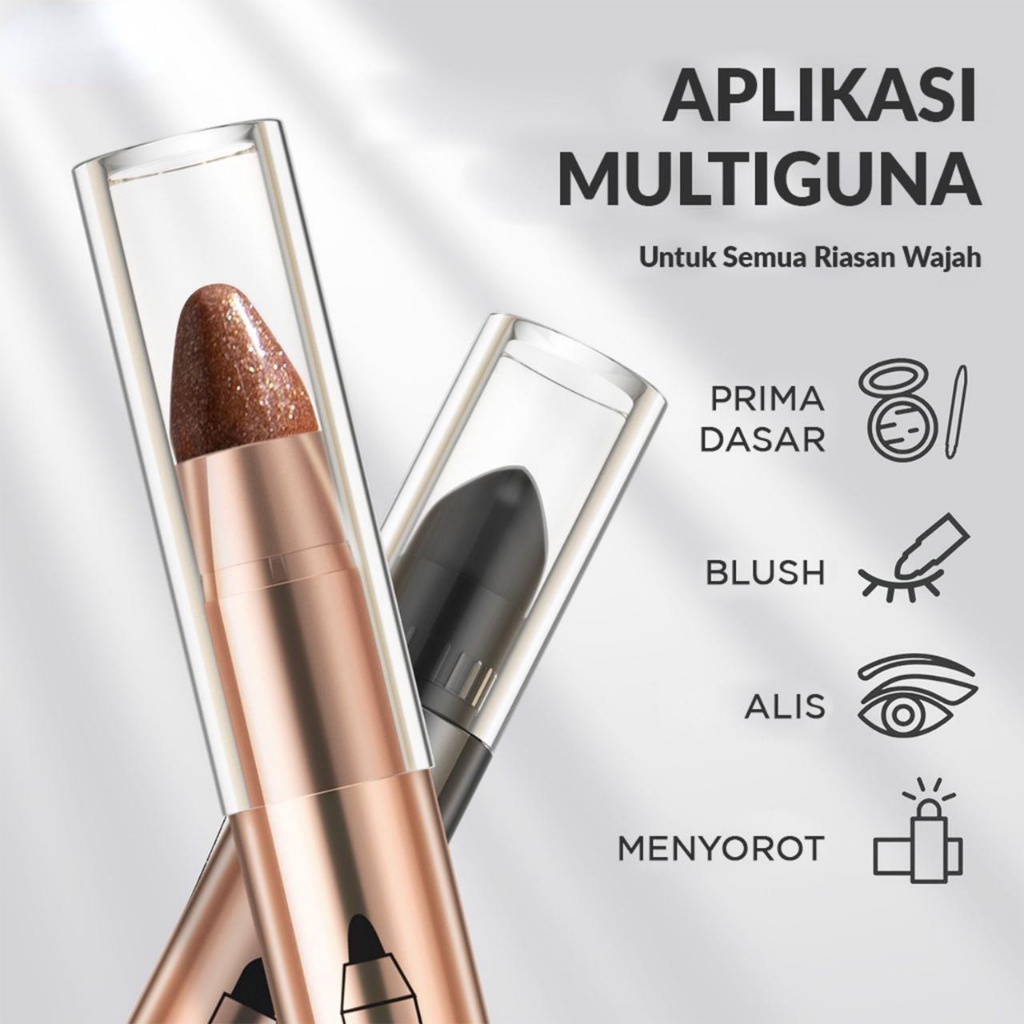 UMiSS double high gloss eyshadow pen &amp; UMISS 4in1 Lip Serum Lipstik Matte Velvet Light oaket murah