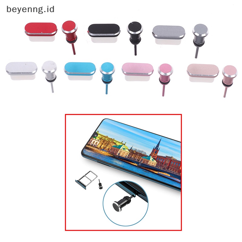Beyen Port Pengisian Telepon Tipe C 3.5mm Earphone Card Colokan Debu USB Untuk Samsung Huawei ID