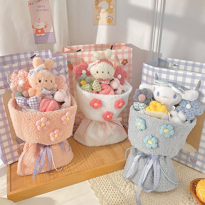 Buket Boneka Kartun cinnamoroll stuffed bear flower Hadiah Ulang Tahun Hari Valentine