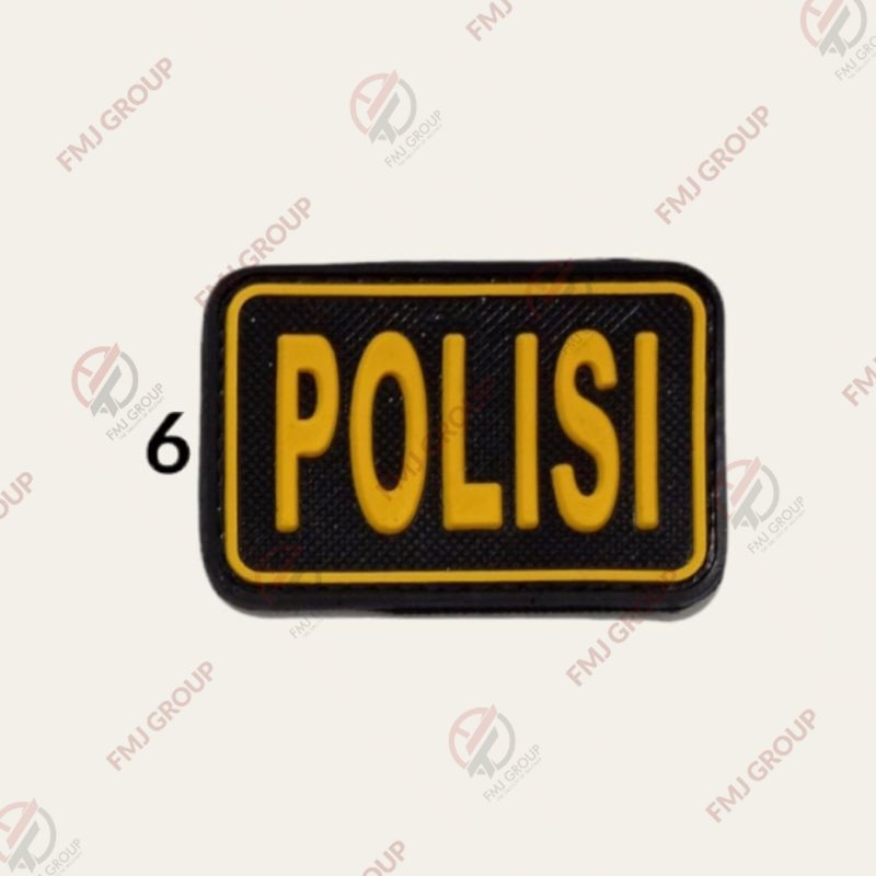 Emblem Patch Rubber POLISI Perekat Bet Logo POLISI TRIBRATA Logo POLICE