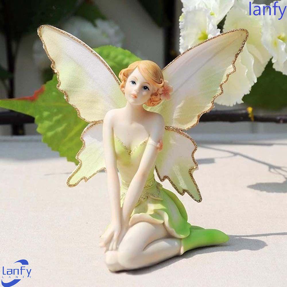 Lanfy Bunga Peri DIY Gadis Cantik Sayap Lalat Untuk Kerajinan Tangan Pernikahan Ulang Tahun Miniatur Peri