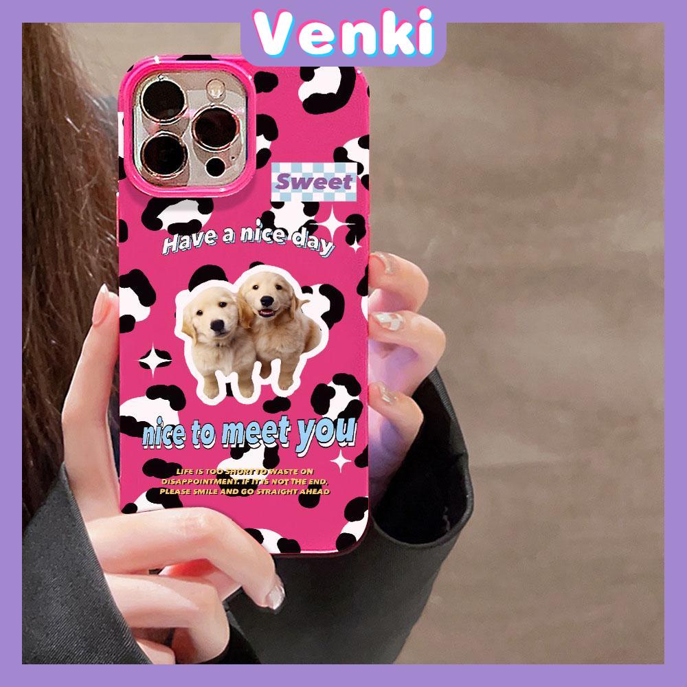 VENKI - For iPhone 11 iPhone Case Red Glossy TPU Soft Case Shockproof Protection Camera Cute English Dog Compatible with iPhone 14 13 Pro max 12 Pro Max xr xs max 7Plus 8Plus