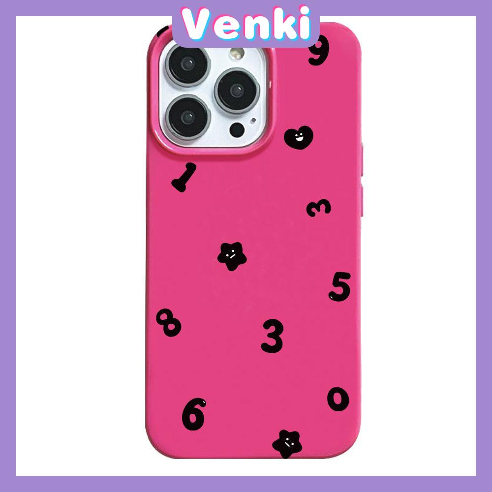 VENKI - For iPhone 11 iPhone Case Red Glossy TPU Soft Case Shockproof Protection Camera Love Smiley Numbers Compatible with iPhone 14 13 Pro max 12 Pro Max xr xs max 7Plus 8Plus