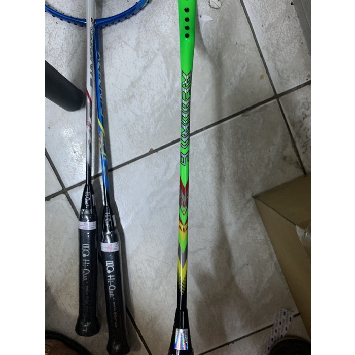 Raket Badminton HIQUA HQ REBORN 3/5/6/8/9  KUAT 32LBS - reborn 3 biru, batang+grip